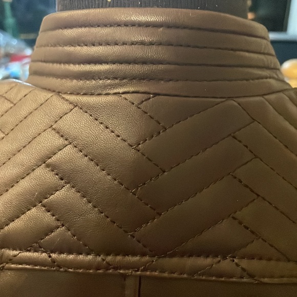 Michael Michael Kors Dark Brown Genuine Leather Moto Jacket size XS - Picture 9 of 12